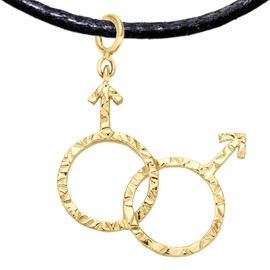 Gay Kette Paar Geschenk Accessoires Anhänger, Handgefertigter Charm mit Halsband auch für Kette, Armband, Halskette für Schwule, Silber 925 - Als Geschenk für Herren(Gay Schmuck, Silber Vergoldet)