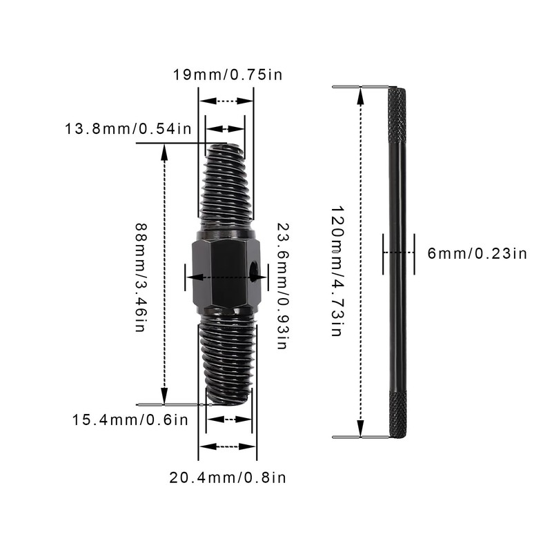SRJQXH Pipe Screw Extractor Double Head Water Pipe Damaged Screws