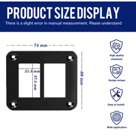 MIIGII Switch Panel, 2 Gang Rocker Toggle Switch Aluminum Housing Bracket for Car Truck Marine Boat RV Vehicle, Waterproof Panel