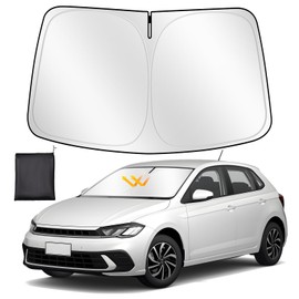 ZATOOTO Windshield Sun Shade Custom Fit for VW POLO 2018-2024, Car Sun Shades Windscreen Foldable, Thickened Reflective Polyester Blocks UV Rays Keep Car Cooler