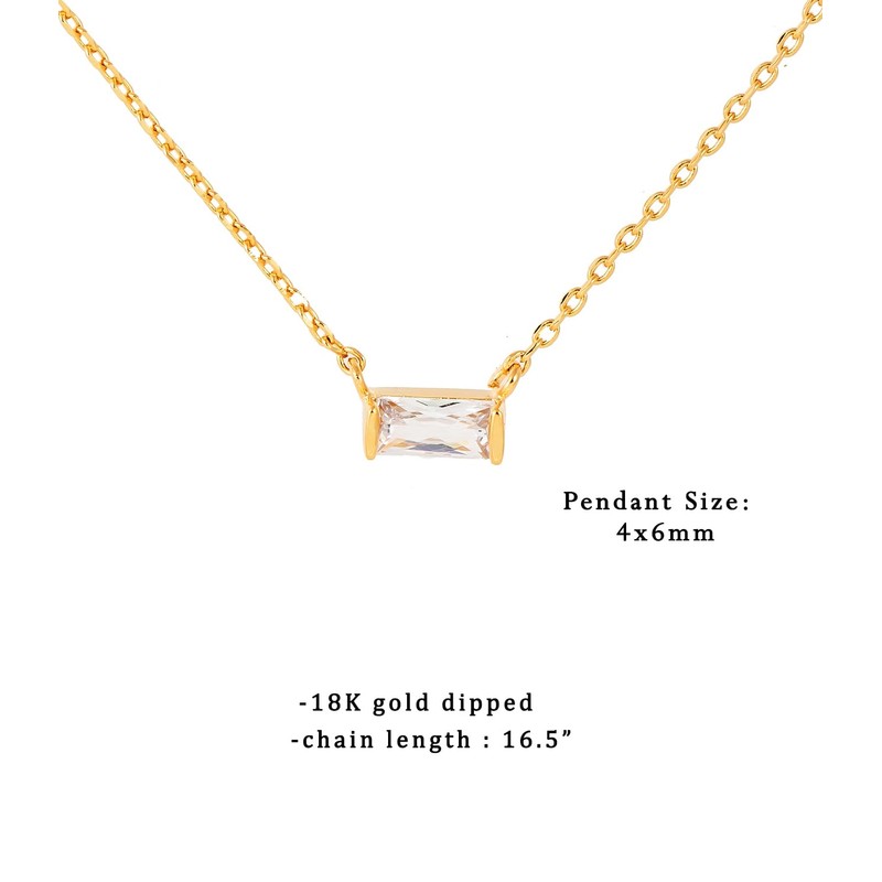 BLANK SLATE Dainty Adjustable Mini Stud Rhinestone Necklace 18k Gold