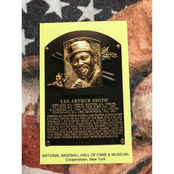 Lee Smith Postcard- Baseball Hall of Fame Induction Plaque -