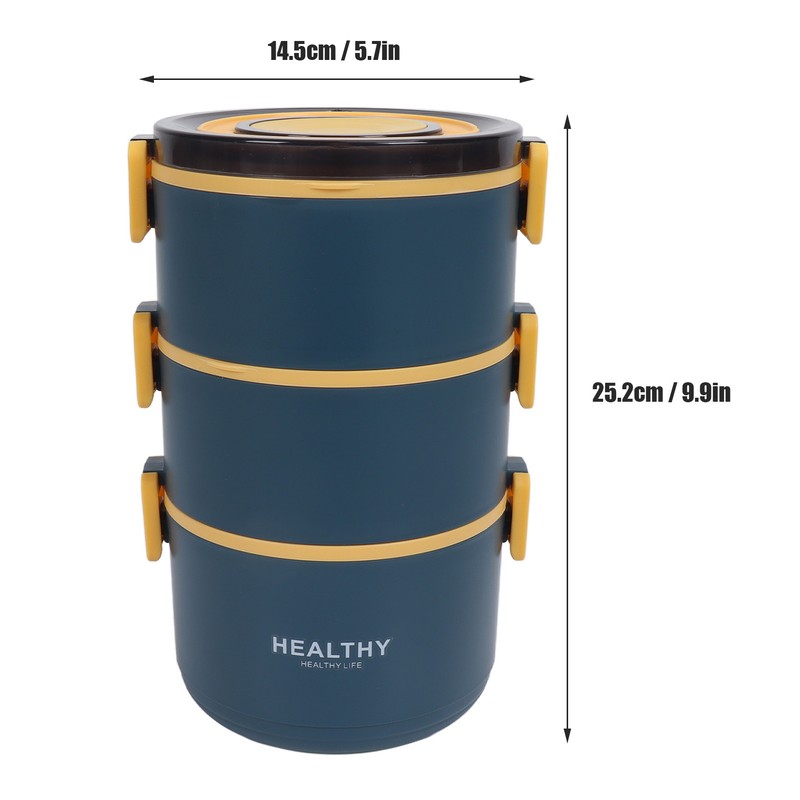 Thermal Lunch Box 2200ml Three Layer Detachable Compartment Design Portable