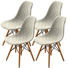 LANSHENG Chair Covers, Set of 4, Stretch Chair Covers for Dining Room Chairs, Removable Washable Chair Cover for Kitchen (Beige, Set of 4)