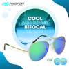 proSPORT Aviator Bifocal Sunglass Reader +3.00 Green Flashed Mirror Gold