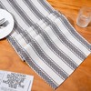 RUSPEPA Table Runner with Black and White Stripe Linen Table