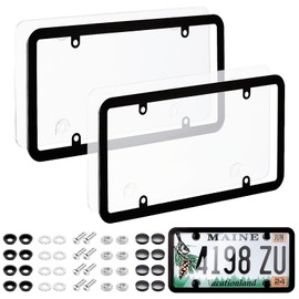 Ettonsun License Plate Cover & Frames, 2 Pack Clear License Plate Protector