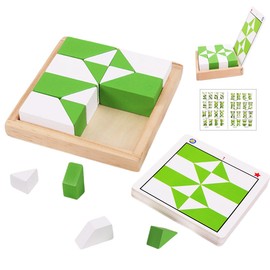 Montessori Educational Toy, Hide Blocks, Brain Training Game, 80 Challenges for Adults Ages 3 and Up, Includes Exploded Diagrams and Complete Illustration Instructions for Observation, Thinking Skills