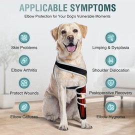 KISFLY Dog Leg Sleeve to Stop Licking – Elbow Protector for Hygroma, Pressure Sores, Elbow Calluses – Breathable Dog Recovery Sleeve for Front Leg with Reflective Trim, Cone Alternative – Left Leg, M