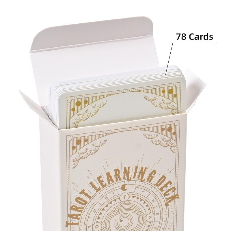 GINCEVHY 78 Clear Text Pattern Tarot Cards, Classic Tarot Learning