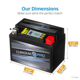 Chrome S Pro iGel YTX4L-BS Maintenance-Free 12V 4Ah Battery Replacement for ATV, Motorcycle, Jet Skis, Scooter, UTV, and More - Nut and Bolt (T3) Terminal