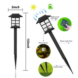 Toyfun Yif Solar Outdoor Lights,8 Pack LED Light Outdoor Waterproof, Solar Walkway Lights Maintain 8 Hours of Lighting for Your Garden, Landscape, Path, Yard, Patio, Driveway