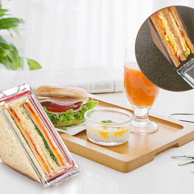2Pcs Triangle Sandwich Container, Triangle Sandwich Container Reusable, Washable Sandwich