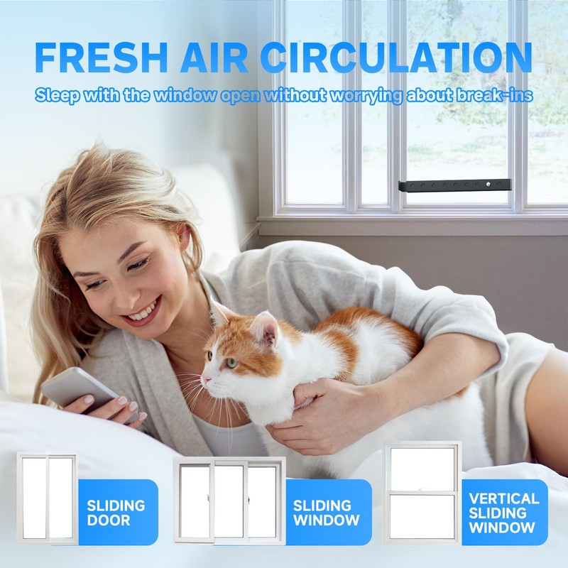 ZhouDaShu Adjustable Window Lock Bars Vertical, Small Window Bars Security