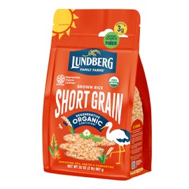 Lundberg Family Farms - Organic Brown Short Grain Rice, Subtle Nutty Aroma, Clings When Cooked, 100% Whole Grain, High Fiber, Pantry Staple, USDA Certified Organic, Gluten-Free, Vegan (32 oz, 1-Pack)