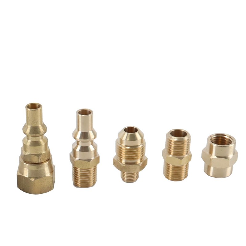 DUZEPA 7-Piece RV Propane Quick Connect Adapter Kit With Shutoff