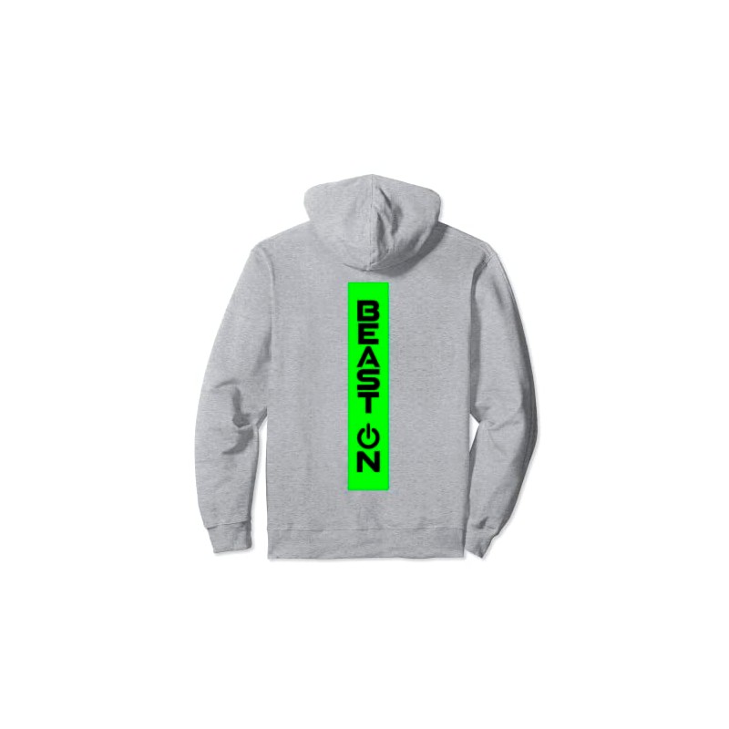 Beast ON Rücken Motiv Fitness Gym Motivation grüne Farbe Pullover