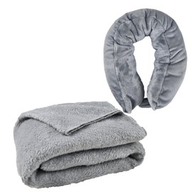 Travel Pillow/Travel Blanket 2-in-1 for Airplanes,Soft Warm Blanket