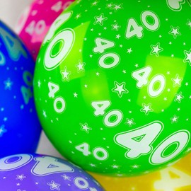 Happium - 10 x Mixed Colour Balloons for Birthday Party Decoration (Ages 40)