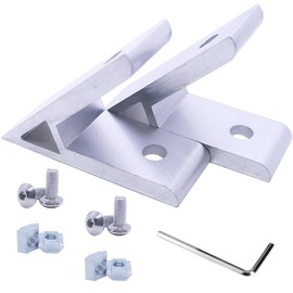 QIJINTRID 4Sets 1010 Aluminum Extrusion 45 Degree Bracket,4pcs 45 Degree Corner Brackets,with 8pcs Sliding T Nuts and Screws for 10 Series Extruded Aluminum Rail Accessories(Silver)