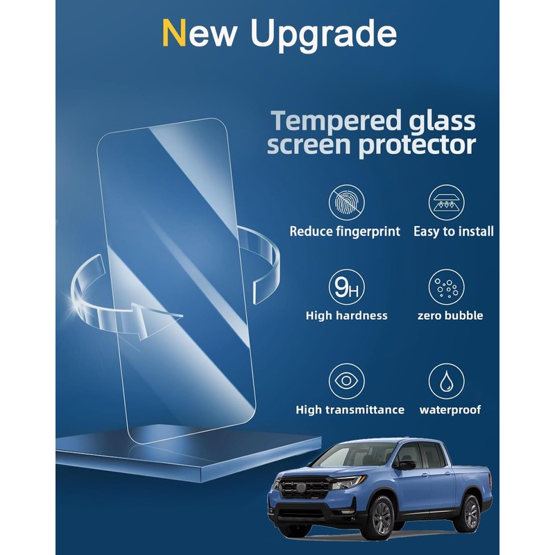 KOOGEN Tempered Glass Screen Protector for Honda Ridgeline 2025 2024,Infotainment