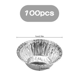 Lotsdonxia 100-Piece Aluminium Foil Baking Trays – Disposable and Durable Tart, Muffin, Bun, and Egg Tart Cases for Pastries, Cakes, and Cooking