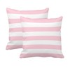 Leaveland Pink and White Stripe Set of 2 20x20 Inch