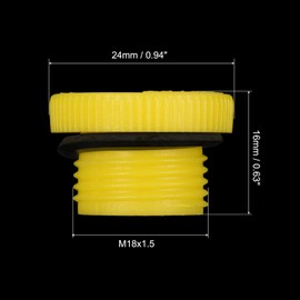 PATIKIL Hold Plugs M18x1.5, 5 Pack PP Plastic Male Threaded Hex Socket Sealing Screw End Cap, Yellow