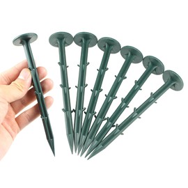 50/100/150 Pack 6 Inch Plastic Garden Lawn Stakes, Landscape Anchors Rustproof Spikes for Ground Lawn Edging, Weed Fabric, Tarp, Christmas Yard Decor, Camping Tent (100)
