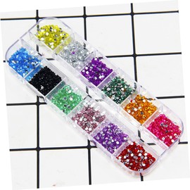 Healeved 2000pcs Glitter Nail Decoration Colors DIY Nail Art Tips Crystal Rhinestones for Creative Designs and Manicure Accessories