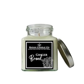 Badan Body Gingerbread Spice Candle - Holiday Scented Candle, Coconut Soy Wax Blend, Frosted Gingerbread Cookie Aroma, Christmas Gift, Long-Burning - 7oz Cube Glass Jar (2PK)