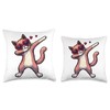 Cat Heart Shape Sunglasses Dabbing Dance Lover Throw Pillow
