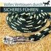 Pferdelinis Horse LEASH, 2 m, Dark Green/Black/Cream, with Sturdy Panic