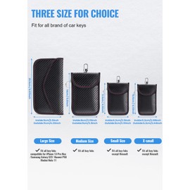 Lanpard Faraday Bag for Key Fob(2 Pack), Faraday Cage Protector, Car RFID Signal Blocking Key Fob Protector, Double-Layers of Shielding Carbon Fiber Material Anti-Theft Faraday Pouch