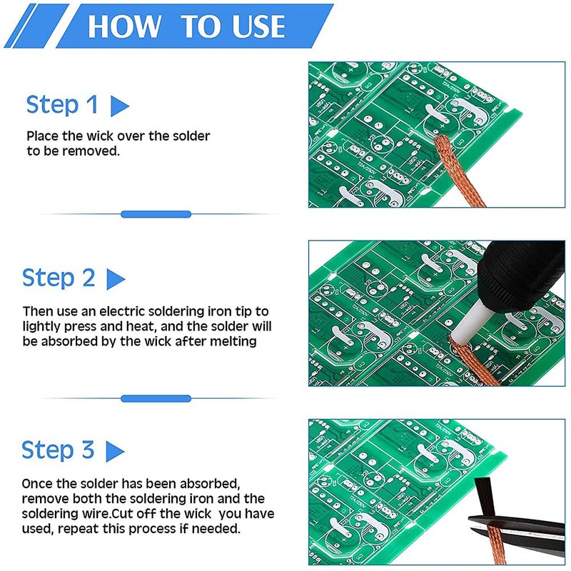 12x Desoldering Wire Solder Wicks Desoldering Braid Solder Wire Low