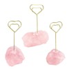Nupuyai 2 Pieces Natural Rose Quartz Raw Stone Place Card