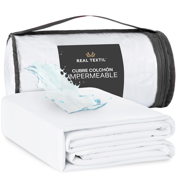 REAL TEXTIL Protector Cubre Colchón 100% Impermeable | Tela Suave