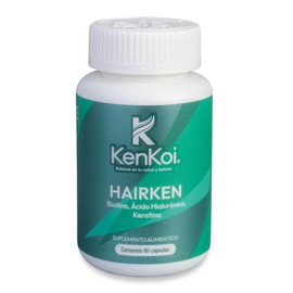 Biotina Ácido Hialurónico y Keratina Hairken 60 cápsulas toma para 1 mes K KENKOI                                                                     