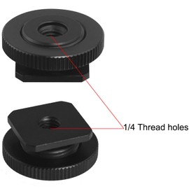 LUORNG 2PCS Hot Cold Shoe Bracket Holder Extension Flash Head Phone Holder 5/8 Male to 1/4 Female Single Tier 1/4 Male Adapter Screw Aluminium Alloy SLR Camera Universal for Lights Travel Tripods