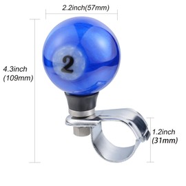 Arenbel 2 Billiard Steering Wheel Booster Knob Car Turning Spinner Assist Grip Handle Fit Most Vehicles Trucks Boats, Blue