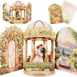 Wedding Pop Up Card - Romantic Card for Bride and Groom, Wedding Congratulations, Engagement, Newlyweds, Bridal Shower, Ideas Valentine’s Day for Girlfriend, Husband, Wife, Boyfriend, Bride, Groom