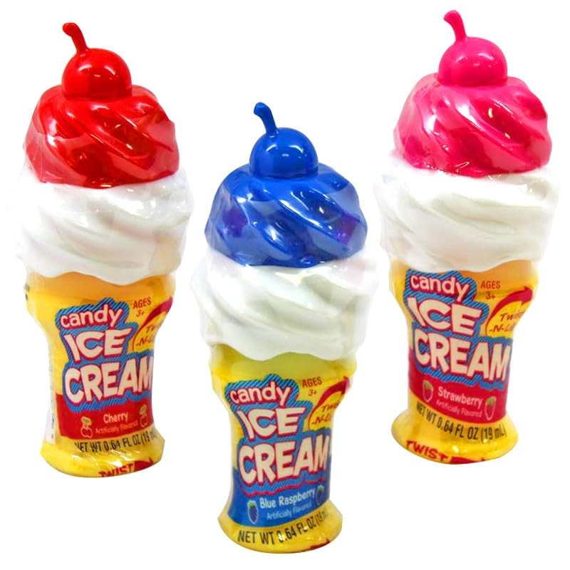 Twist N Lik Candy Ice Cream, 12 Pack, Liquid Ooze