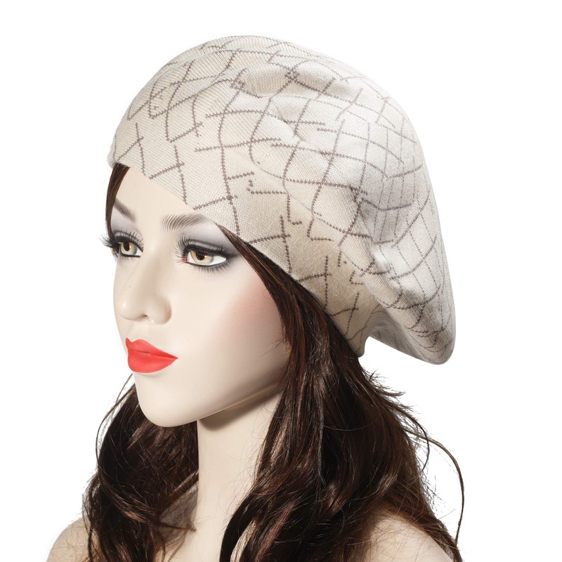 ZLYC Women's Winter Beret French Beret Double Layer Warm Beret,