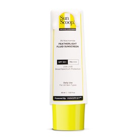 Sunscoop's 3% Niacinamide Fluid Sunscreen| SPF 50+ PA++++| Super light formula| Prevents tanning & sunburn| Reduces pigmentation| Non-Comedogenic| 45ml