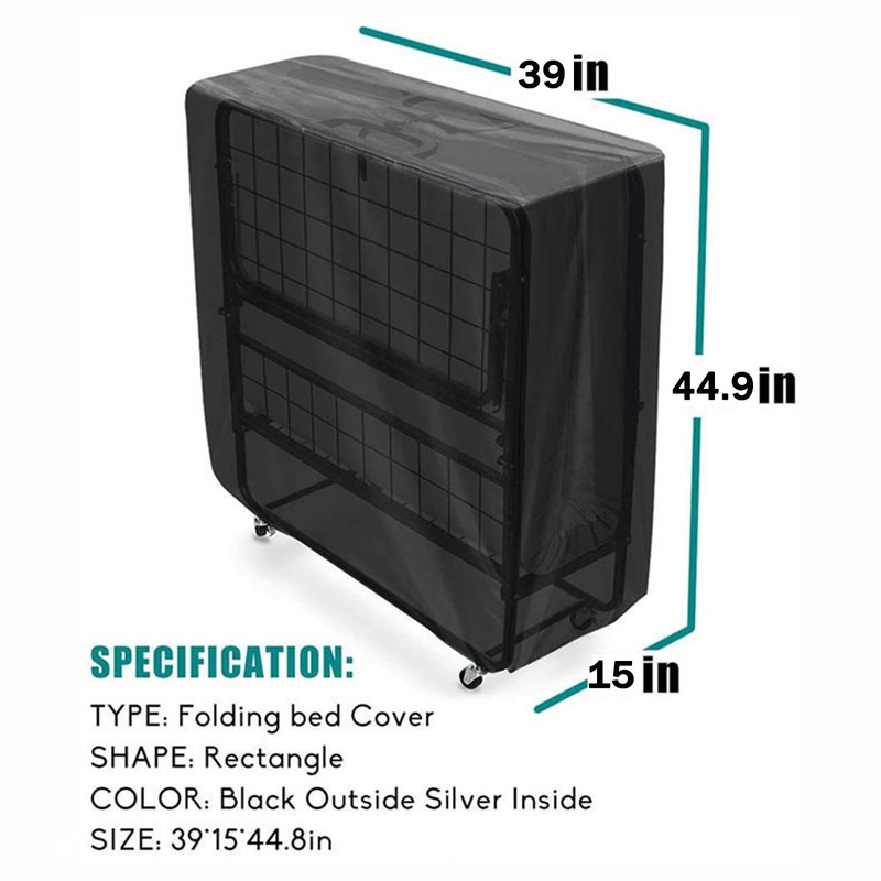 Rollaway Bed Storage Cover, Folding Bed Storage Cover With Zipper,
