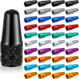 Boao 40 Pcs Bicycle Presta Valve Cap Multi Color Anodized Aluminum Presta Cycling Valve Bike Tire Caps