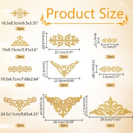 NBEADS 20 Pcs 10 Styles Embroidery Lace Flower Patches, Ethnic Style Polyester Iron on/Sew on Applique Patches Sewing Craft Decoration for Clothes Decoration and DIY Craft, Gold
