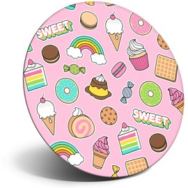 Destination Vinyl ltd Magnet for Refrigerator, Fridge - Cute Food Icons Girls Teens for Office, Cabinet and Whiteboard, Magnetic Stickers, 14711