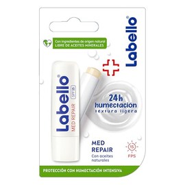 LABELLO Bálsamo labial Med Repair (4.8 g) protector labial hidratante FPS 15 con Vitamina E libre de aceites minerales
