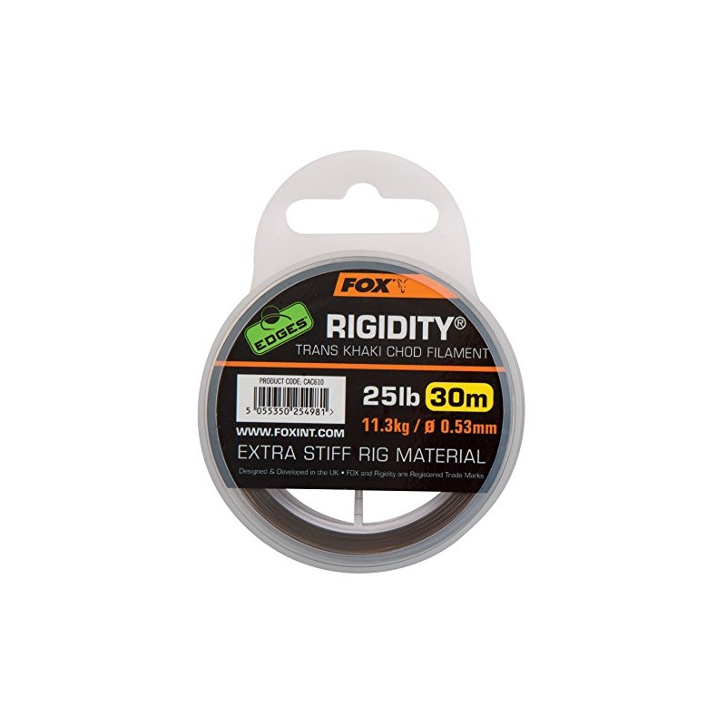 Fox Rigidity Trans Khaki Chod Filament Extra Stiff 30m: 25lb